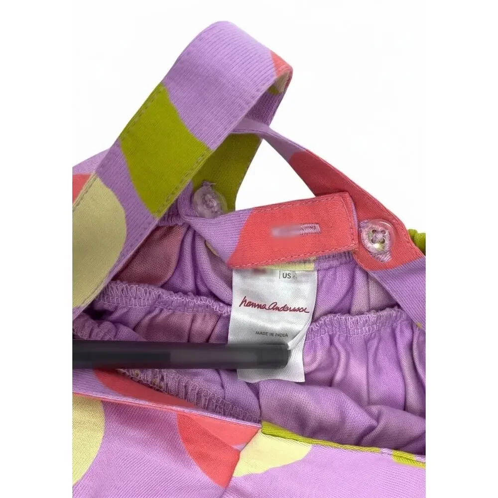 Hanna Andersson NWT Sleeveless Crossback Ruffle Dress Pink Citrus Print Size 3